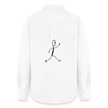 Figure en course - Chemise Oxford Femme - blanc - Dos - AI Model Female 172 light (172cm)