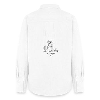 Tierarzt Hund im Strichstil - Frauen Oxford Hemd - Weiß - Hinten - AI Model Female 172 light (172cm)