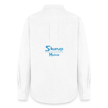 Skurup – Malmö Himmelblaues Design - Frauen Oxford Hemd - Weiß - Hinten - AI Model Female 172 light (172cm)