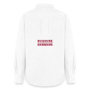 Hvidovre Denmark red typography - Women's Oxford Shirt - white - Back - AI Model Female 172 light (172cm)