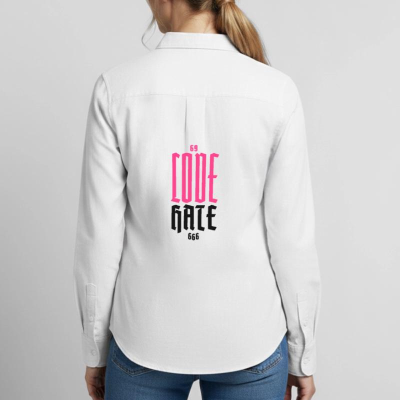 Gothic Neon CODE Vertical Women's Oxford Shirt