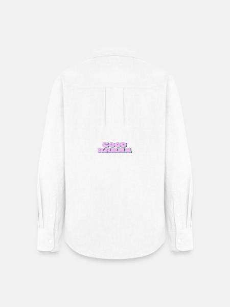 Gutes Karma Retro Pop - Frauen Oxford Hemd - Weiß