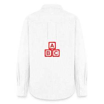 ABC Block Contrast Design - Women's Oxford Shirt - white - Back - AI Model Female 172 light (172cm)