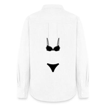 Dessous- oder Bekini-Logo für Geschäft oder Marktstand - Frauen Oxford Hemd - Weiß - Hinten - AI Model Female 172 light (172cm)
