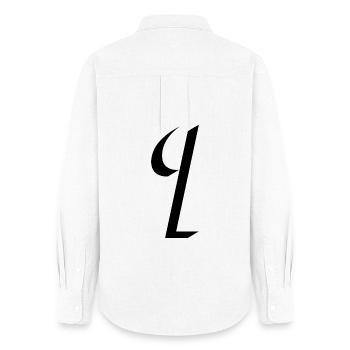 Lettre I, nom, la lettre I - Chemise Oxford Femme - blanc - Dos - AI Model Female 172 light (172cm)