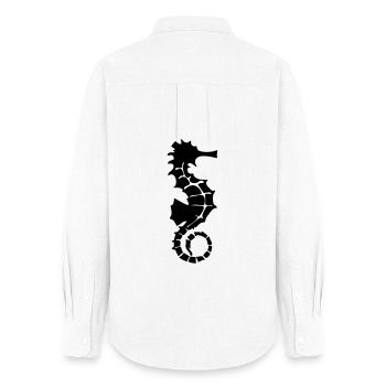 Logo de l’ombre de l’hippocampe pour tropical - Chemise Oxford Femme - blanc - Dos - AI Model Female 172 light (172cm)