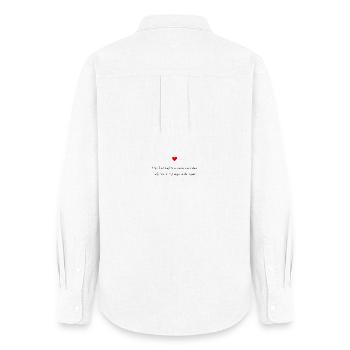 Cœur en écriture dorée - Chemise Oxford Femme - blanc - Dos - AI Model Female 172 light (172cm)