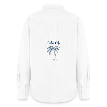 Palm Life Tropical Beach Summer Minimal Design - Frauen Oxford Hemd - Weiß - Hinten - AI Model Female 172 light (172cm)