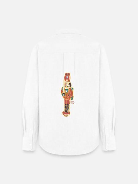 Bunter Nussknacker Deco Design - Frauen Oxford Hemd - Weiß