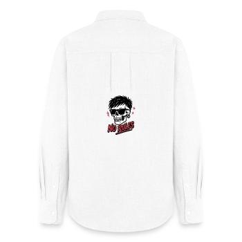 Edgy Skull with Sunglasses and No Rules Text - Women's Oxford Shirt - white - Back - AI Model Female 172 light (172cm)
