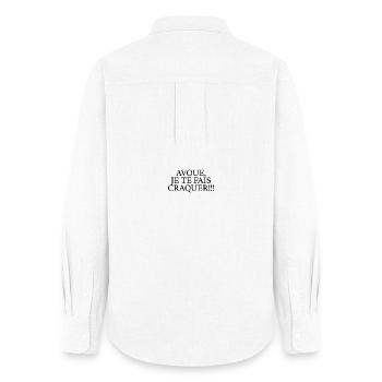 JE TE FAIS CRAQUER - Chemise Oxford Femme - blanc - Dos - AI Model Female 172 light (172cm)