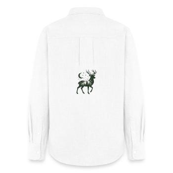Sternenwald Hirsch Silhouette - Frauen Oxford Hemd - Weiß - Hinten - AI Model Female 172 light (172cm)