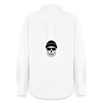 skull hipster halloween - Chemise Oxford Femme - blanc - Dos - AI Model Female 172 light (172cm)