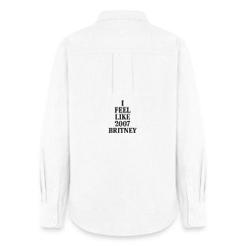 JE ME SENS COMME LA BRITNEY DE 2007 - Chemise Oxford Femme - blanc - Dos - AI Model Female 172 light (172cm)