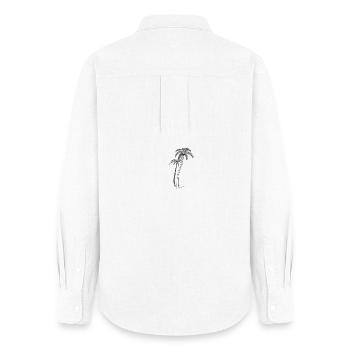 Palmiers à noix de coco - Chemise Oxford Femme - blanc - Dos - AI Model Female 172 light (172cm)