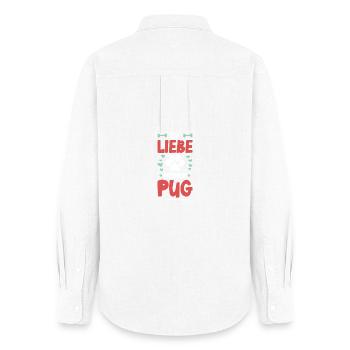 Ich liebe meinen Pug - Frauen Oxford Hemd - Weiß - Hinten - AI Model Female 172 light (172cm)