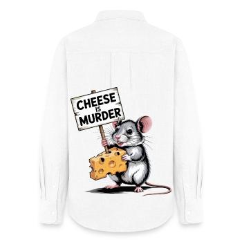 Cheese Is Murder Mouse - Women's Oxford Shirt - white - Back - AI Model Female 172 light (172cm)