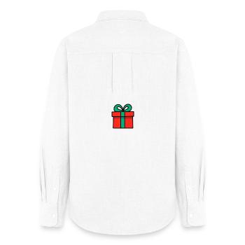 Neon Red Gift Box with Glossy Ribbon - Women's Oxford Shirt - white - Back - AI Model Female 172 light (172cm)