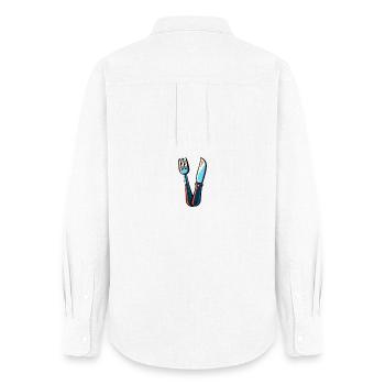 Cutlery knife fork colorful - Women's Oxford Shirt - white - Back - AI Model Female 172 light (172cm)