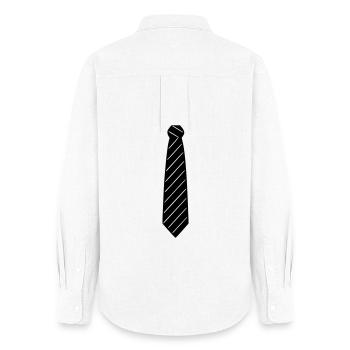 Necktie - Women's Oxford Shirt - white - Back - AI Model Female 172 light (172cm)