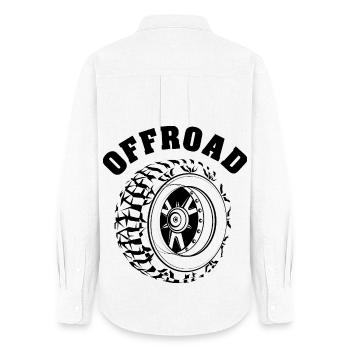 Offroad Wheel Truck Car Off-Road 4x4 Tire icon - Women's Oxford Shirt - white - Back - AI Model Female 172 light (172cm)