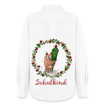 Schoolchild owl - Women's Oxford Shirt - white - Back - AI Model Female 172 light (172cm)