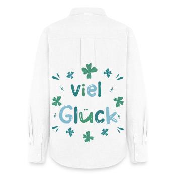 Viel Glück - Glücksklee Kleeblatt - Frauen Oxford Hemd - Weiß - Hinten - AI Model Female 172 light (172cm)