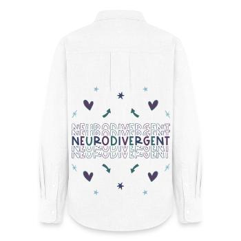 Neurodivergent - Autism Adhd Autismus Adhs - Frauen Oxford Hemd - Weiß - Hinten - AI Model Female 172 light (172cm)