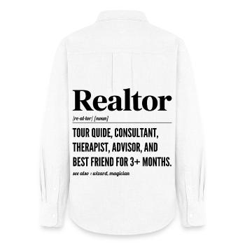 Definition Humor Real Estate Agent - Realtor - Women's Oxford Shirt - white - Back - AI Model Female 172 light (172cm)