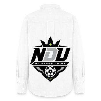 NDU – No Drama Union - Frauen Oxford Hemd - Weiß - Hinten - AI Model Female 172 light (172cm)
