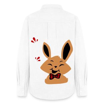 Osterhase - Frauen Oxford Hemd - Weiß - Hinten - AI Model Female 172 light (172cm)