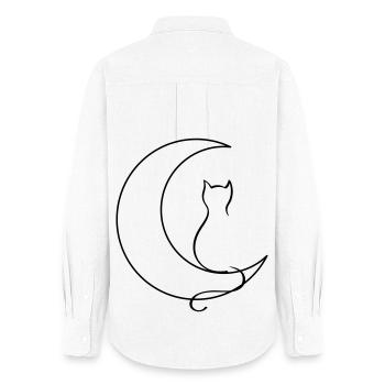 Chat de lune - Chemise Oxford Femme - blanc - Dos - AI Model Female 172 light (172cm)