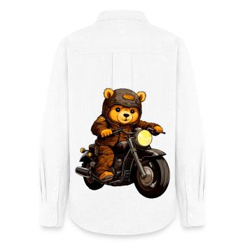 Bear Motorcyclist - Chemise Oxford Femme - blanc - Dos - AI Model Female 172 light (172cm)