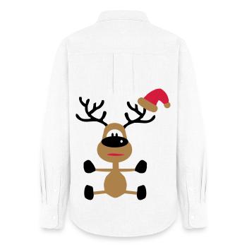 Christmas - Women's Oxford Shirt - white - Back - AI Model Female 172 light (172cm)