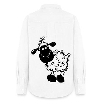 Petit mouton - Ferme - Chemise Oxford Femme - blanc - Dos - AI Model Female 172 light (172cm)
