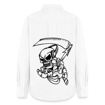 Squelette avec scythe - Chemise Oxford Femme - blanc - Dos - AI Model Female 172 light (172cm)