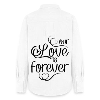 Love - Women's Oxford Shirt - white - Back - AI Model Female 172 light (172cm)