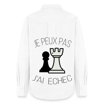 je peux pas j ai echec - Chemise Oxford Femme - blanc - Dos - AI Model Female 172 light (172cm)