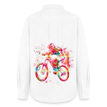 Cool VTT - vélo - VTT - sports extrêmes - Chemise Oxford Femme - blanc - Dos - AI Model Female 172 light (172cm)