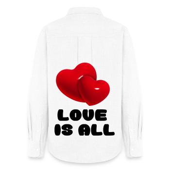 L’amour est tout # - Chemise Oxford Femme - blanc - Dos - AI Model Female 172 light (172cm)