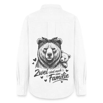 Mama Bear with Child - Two Are Also a Family - Women's Oxford Shirt - white - Back - AI Model Female 172 light (172cm)