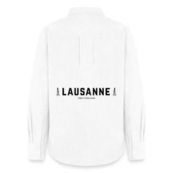 Lausanne Switzerland - Women's Oxford Shirt - white - Back - AI Model Female 172 light (172cm)