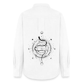 Serpents Lune Phase Occulte Wicca Goth Clothes - Chemise Oxford Femme - blanc - Dos - AI Model Female 172 light (172cm)