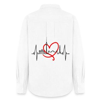 Berlin Skyline Heartbeat Heart Love Love Berliners - Chemise Oxford Femme - blanc - Dos - AI Model Female 172 light (172cm)
