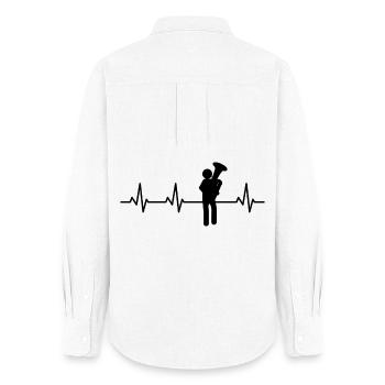 Tuba Stick Figures Heartbeat - Women's Oxford Shirt - white - Back - AI Model Female 172 light (172cm)