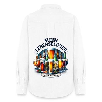 Bier Mein Lebenselixier Liebhaber Party Trinker - Frauen Oxford Hemd - Weiß - Hinten - AI Model Female 172 light (172cm)