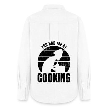 Cooking Saying - Women's Oxford Shirt - white - Back - AI Model Female 172 light (172cm)