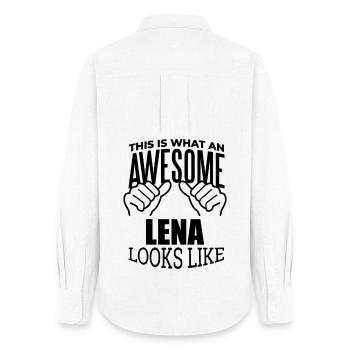 Lena - Frauen Oxford Hemd - Weiß - Hinten - AI Model Female 172 light (172cm)