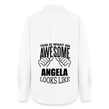 Angela - Chemise Oxford Femme - blanc - Dos - AI Model Female 172 light (172cm)