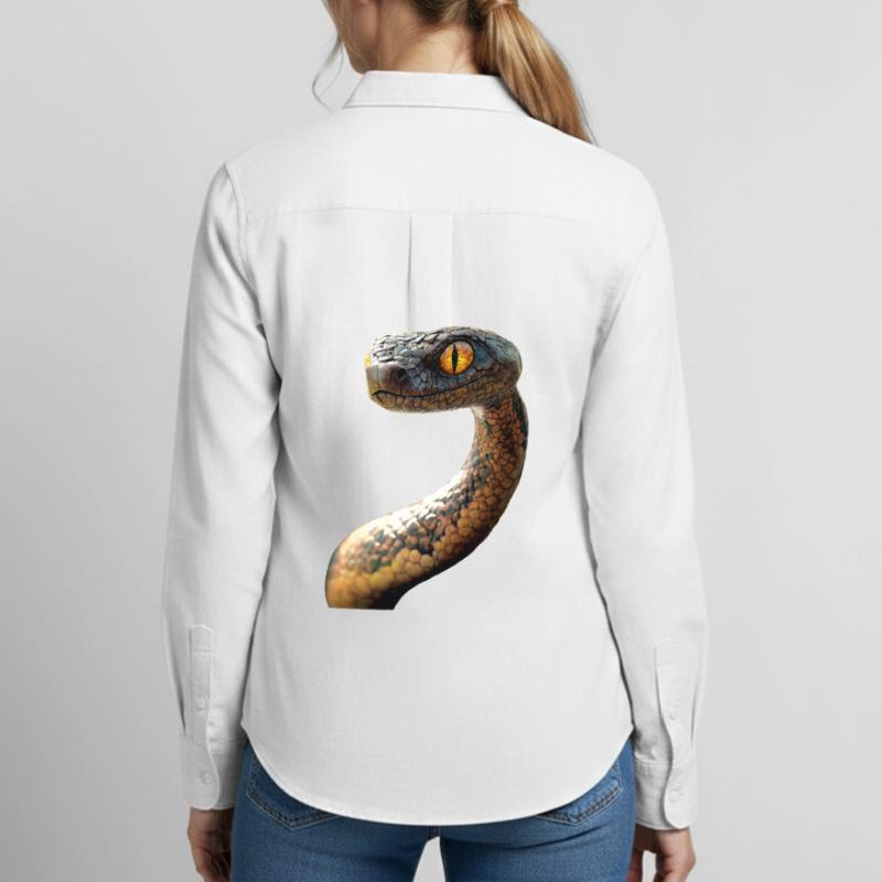 Schlange Python Kobra Mamba Klapperschlange Snake Frauen Oxford Hemd